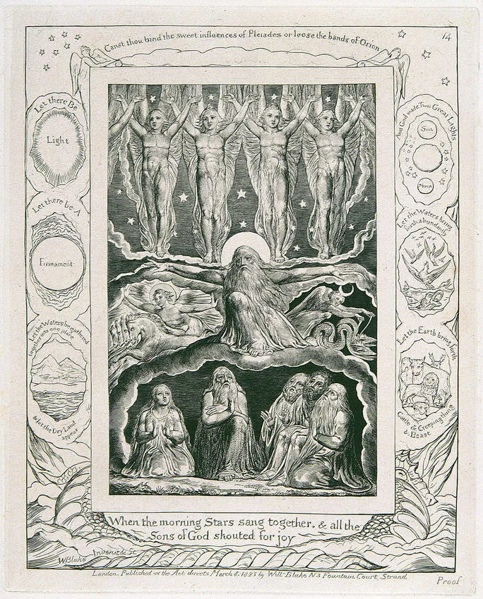 When the Morning Stars Sang Together (1825), William Blake