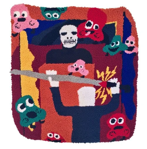 Making Fun Of War Acrylic, Burlap 54" X 50" 2017