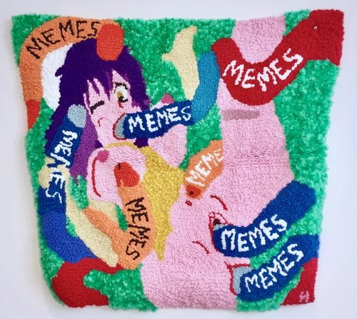 Dream of the Memelord's Wife Wool, Acrylic, Polyester, Burlap 30.5" X 35" 2017