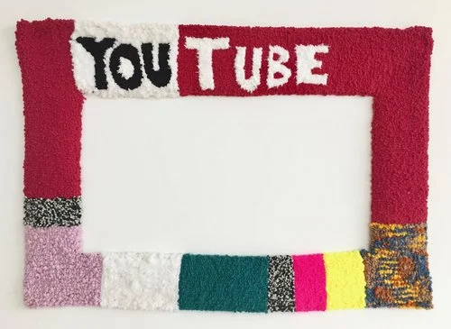 YouTube II Wool, Acrylic, Polyester, Burlap 29" X 42" 2017