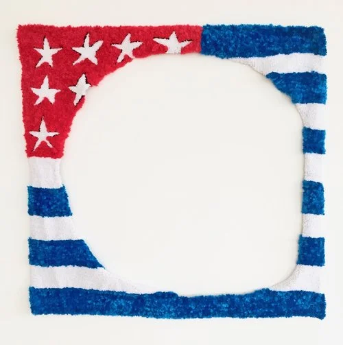 American Flag Acrylic, Polyester, Burlap 41.5" X 42" 2016