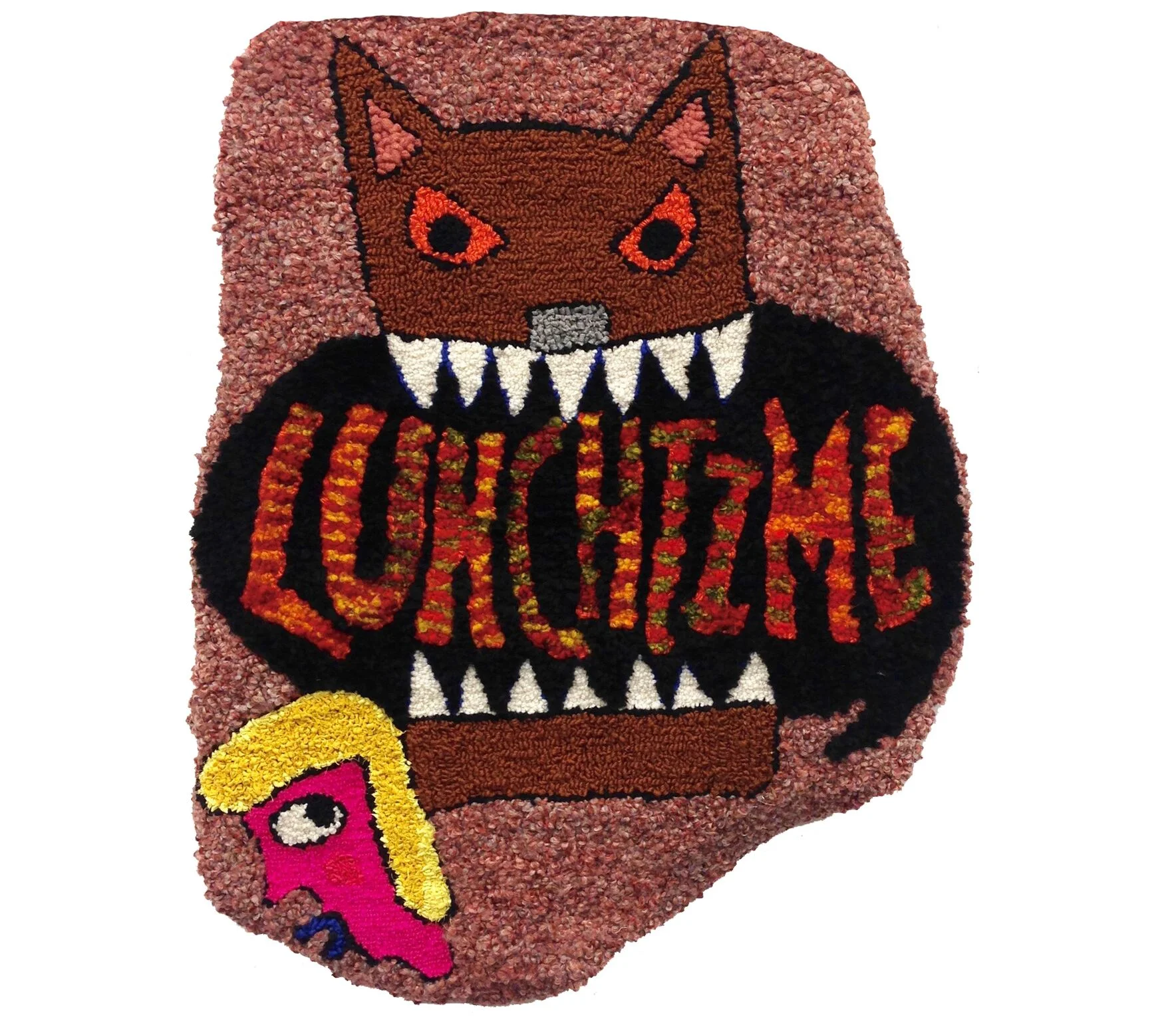 Lunchtime! Wool, acrylic, polyester, burlap 37” X 29.5” 2016