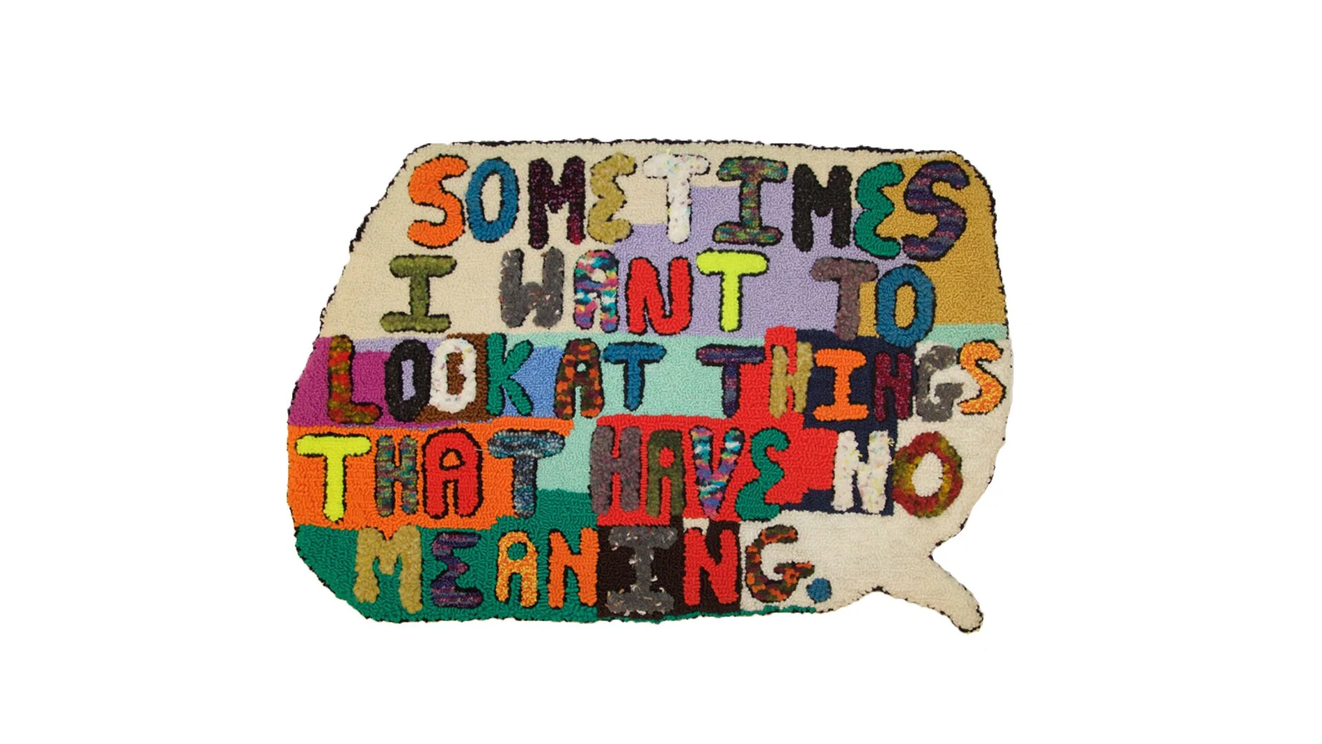 real talk Wool, acrylic, burlap 22” X 35” 2016