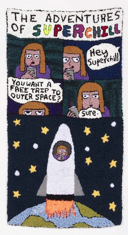 Superchill (DYWAFTTOS?) Episode 1 Acrylic, Wool, Polyester, Burlap 82” X 44” 2018