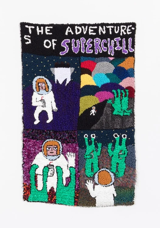 Superchill (DYWAFTTOS?)Episode 2 Acrylic, Wool, Polyester, Burlap 69” X 44” 2018