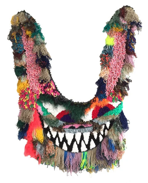 Ya ZAZA Wool, Acrylic, Polyester, Burlap 67” X 45” 2018