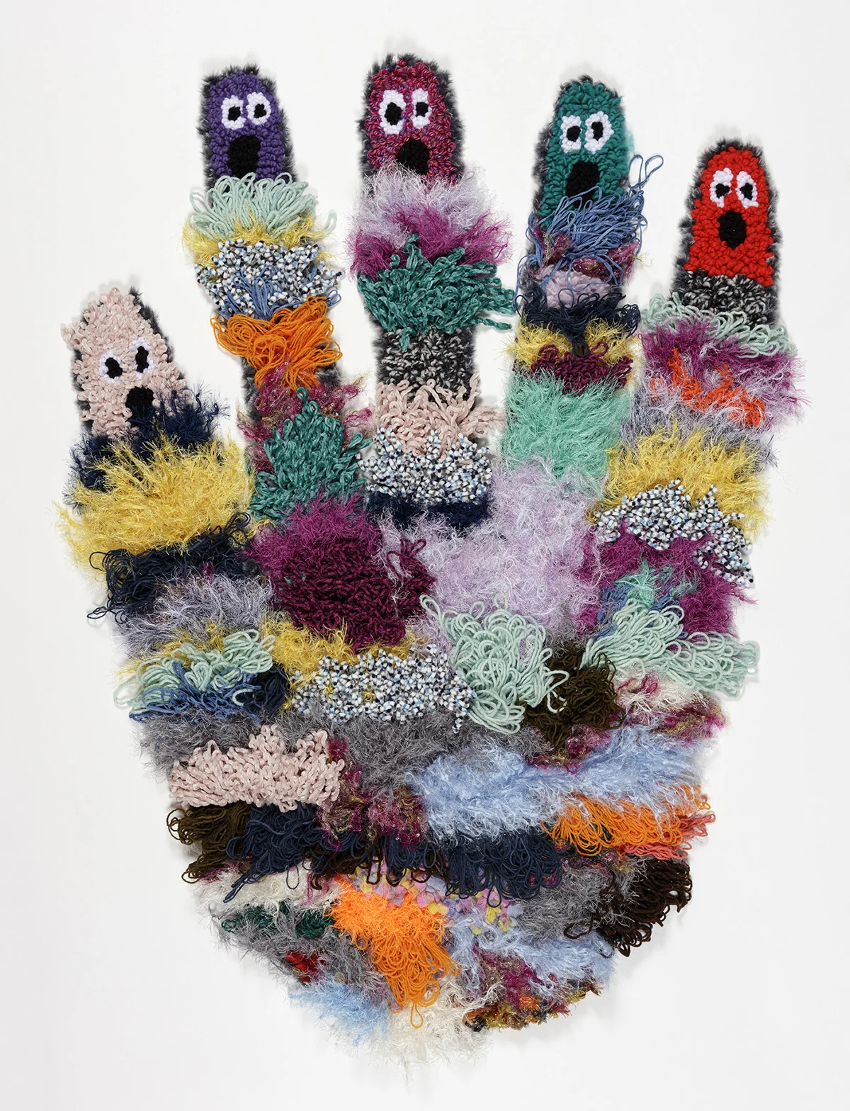 Gang’s All Here Wool, Acrylic, Polyester, Burlap 50” X 33” 2018
