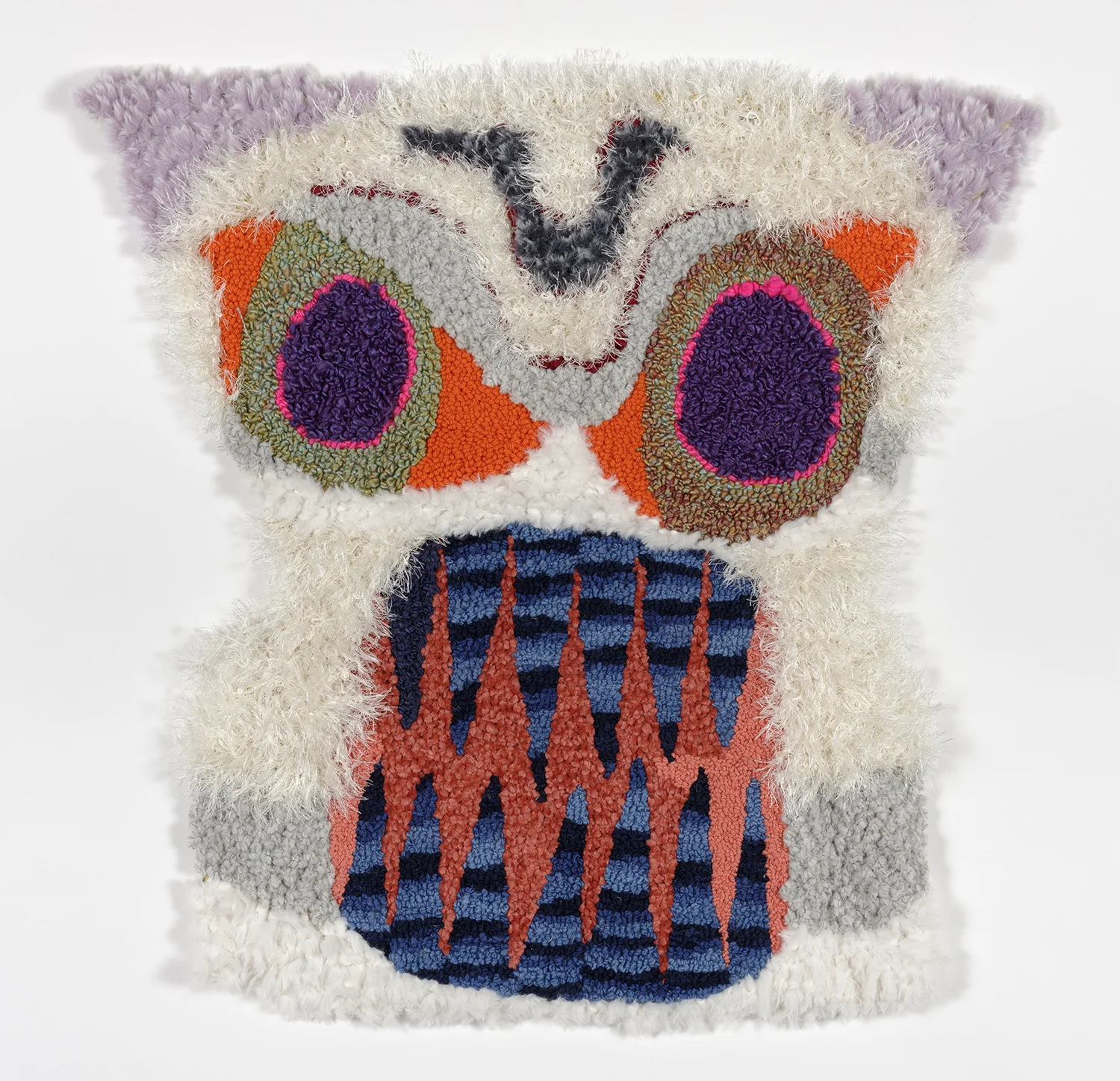 Tiki Totem Wool, Acrylic, Polyester, Burlap 30” X 30” 2018