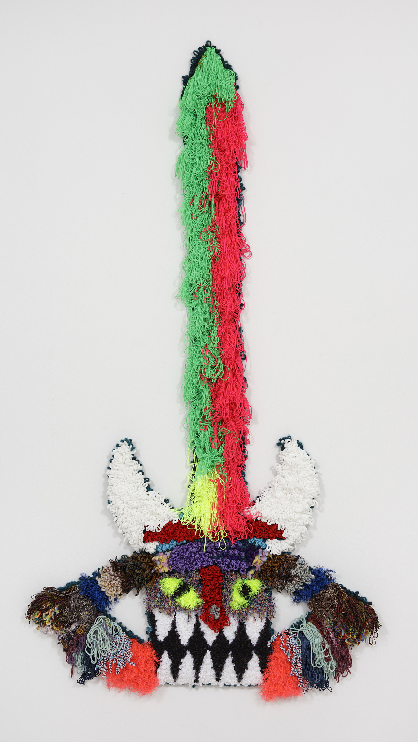 Slice Its Head Ad Eat Its Soul Wool, Acrylic, Polyester, Burlap 89” X 37” 2018