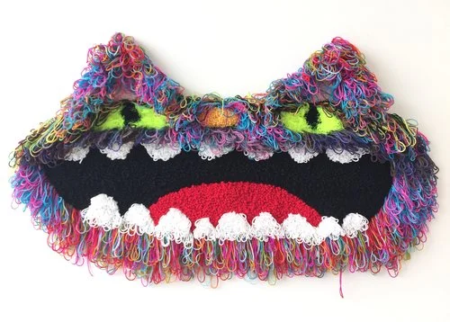 I Eat Mondays Wool, Acrylic, Polyester, Burlap 30” X 49” 2018