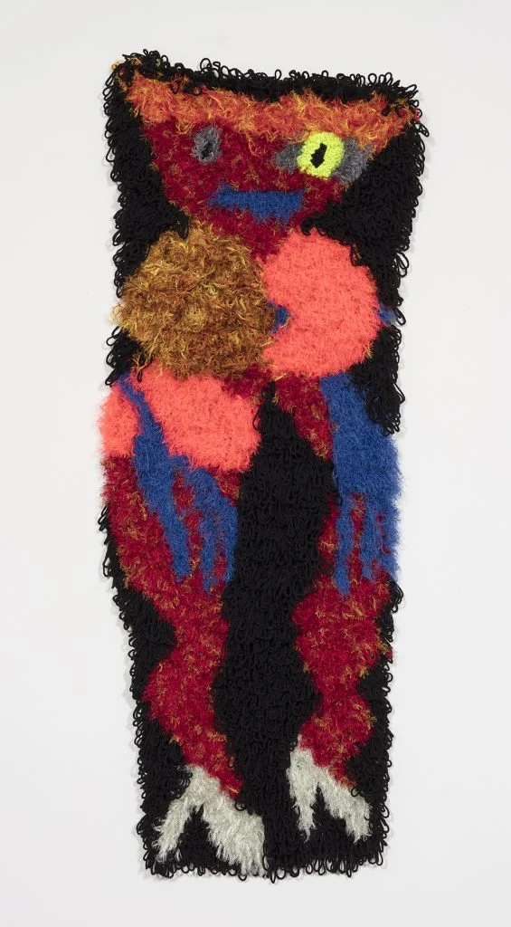 White Pumps Wool, acrylic, polyester and burlap 73” x 26” 2019