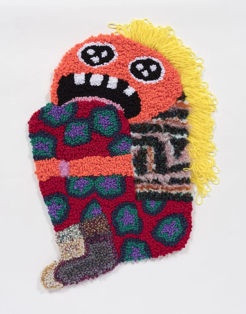 Sad Girl Wool, acrylic, polyester and burlap 35” x 26” 2019 