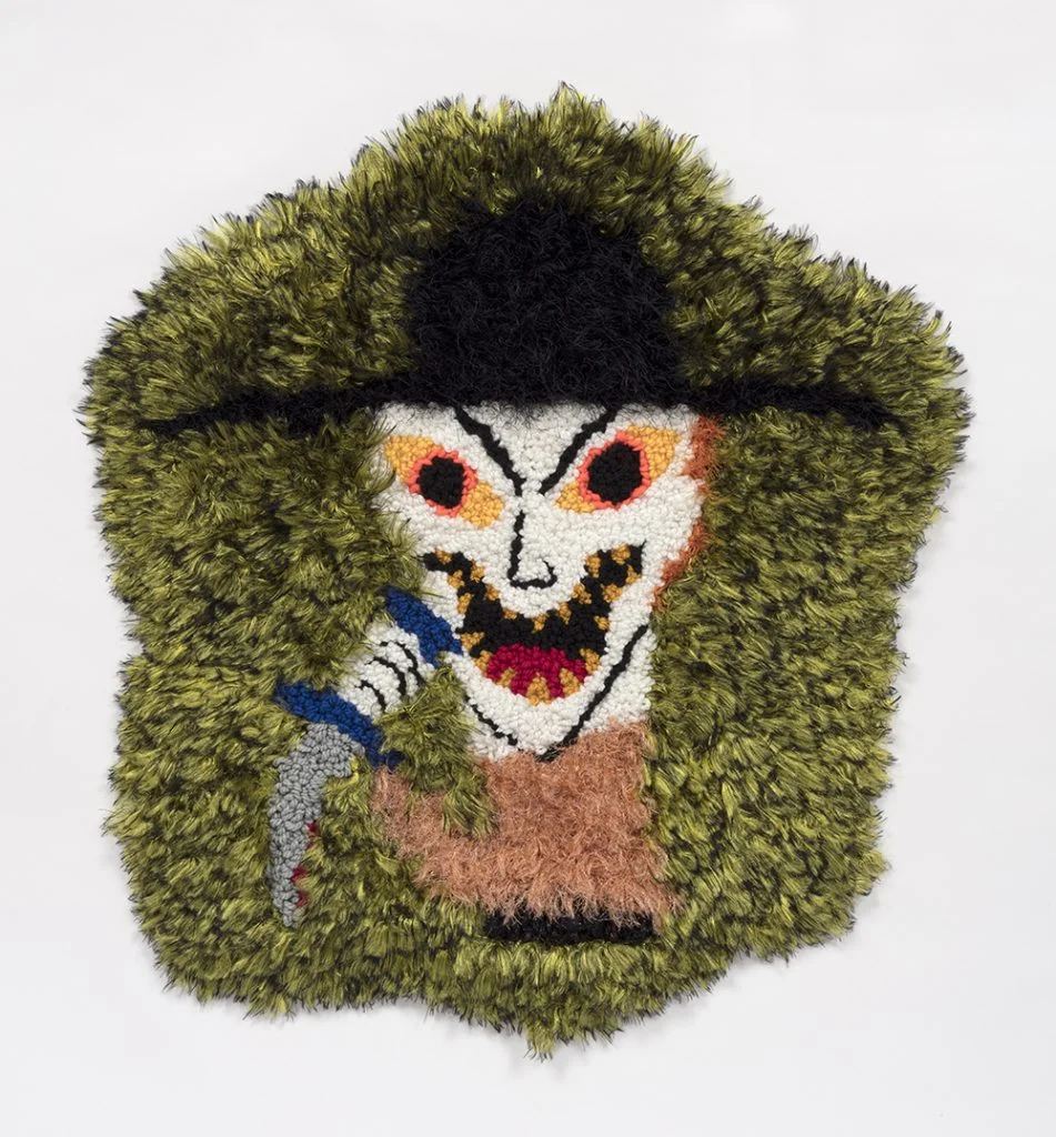 Pishtaco Wool, acrylic, polyester and burlap 32” x 31” 2019