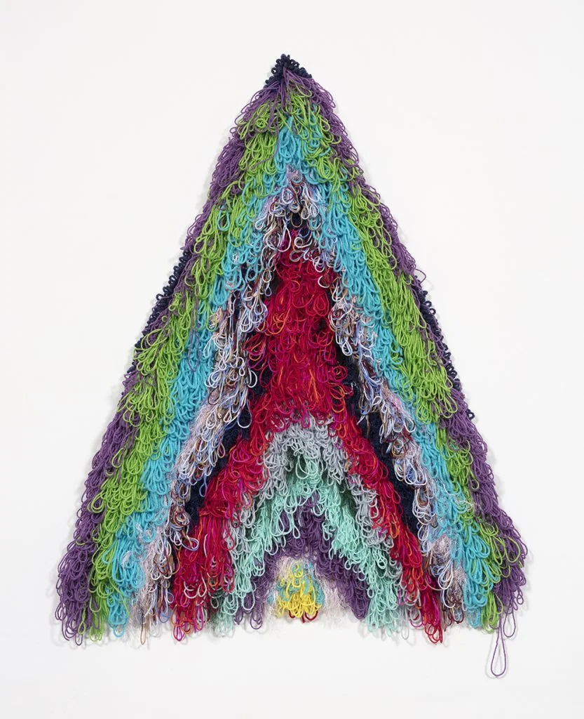 Rainbow Clit Mountain Wool, acrylic, polyester and burlap 48” x 42” 2019 