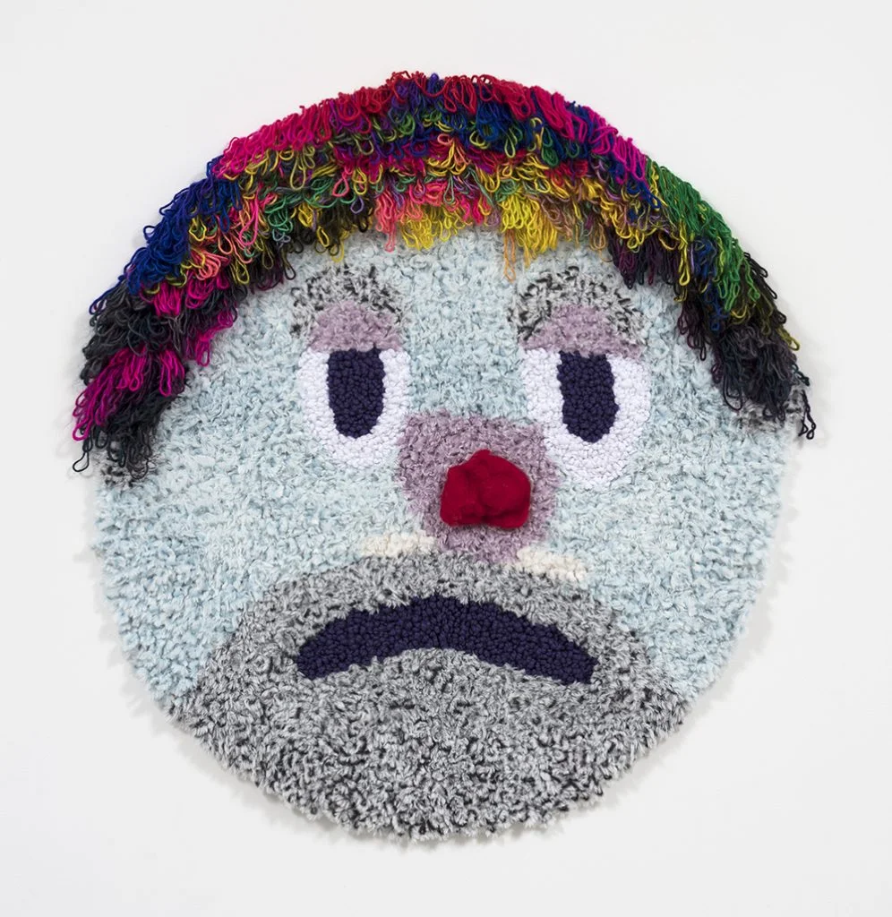 The Last Clown in the Shtetl Acrylic, polyester, wool 47” x 41” 2019