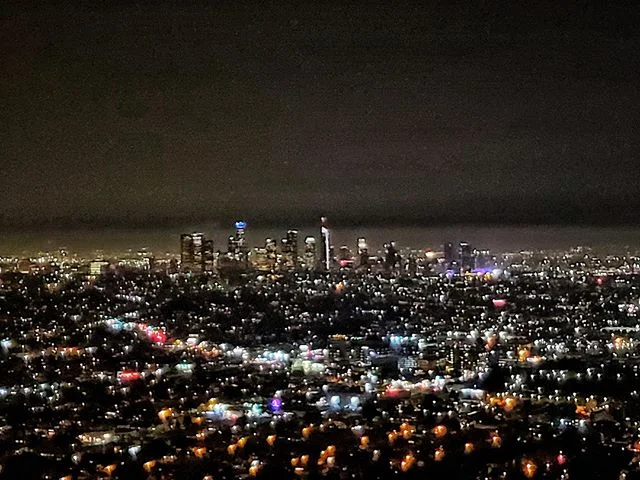 Downtown Los Angeles cityscape, taken with my mobile phone from atop the @Griffith Observatory