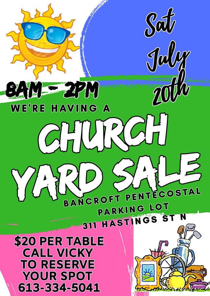 yard sale bancroft pentecostal yard sale posters