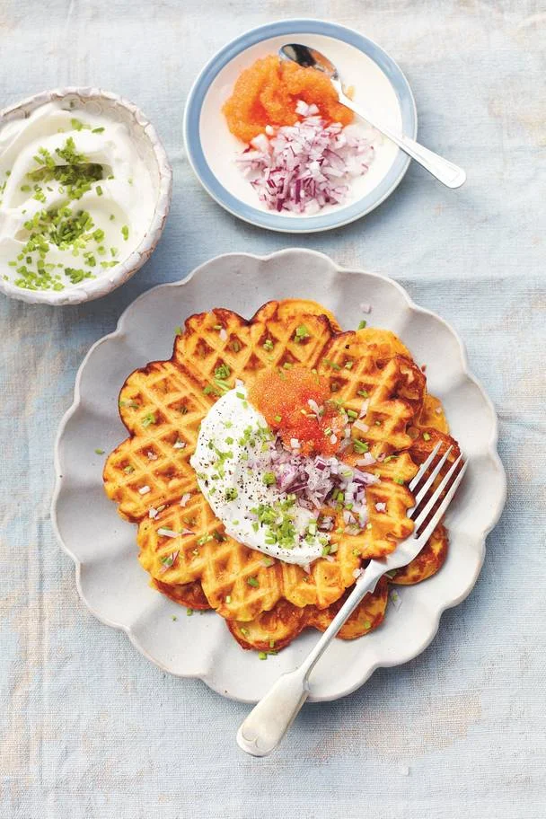roasted butternut squash waffles