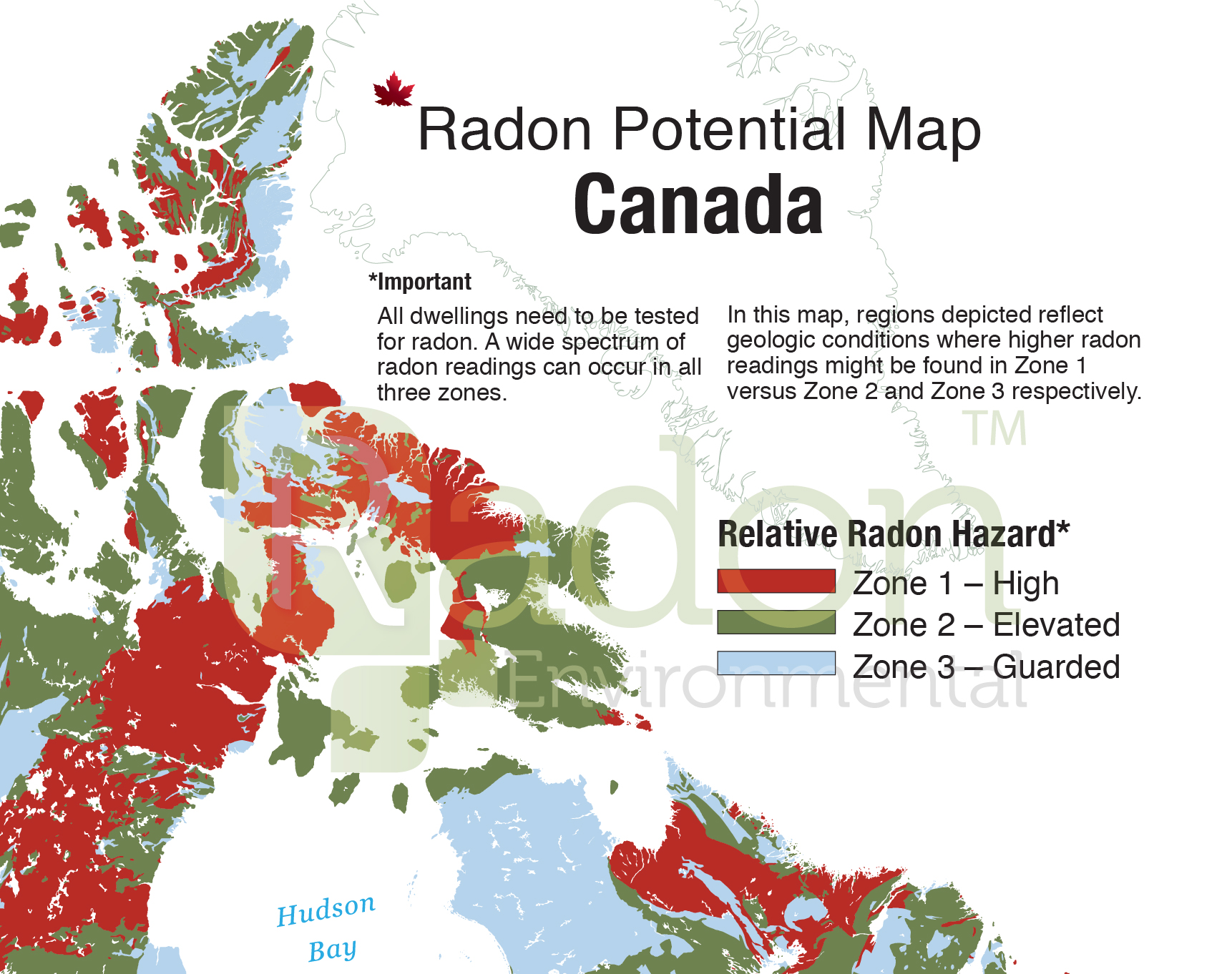 Radon Potential Map of Canada.