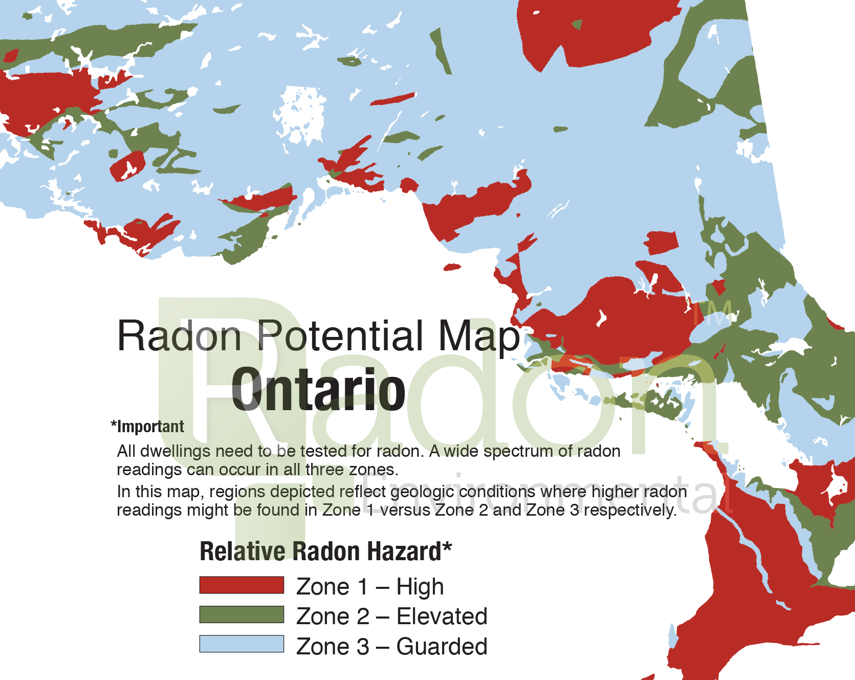 Radon Potential Map of Ontario.