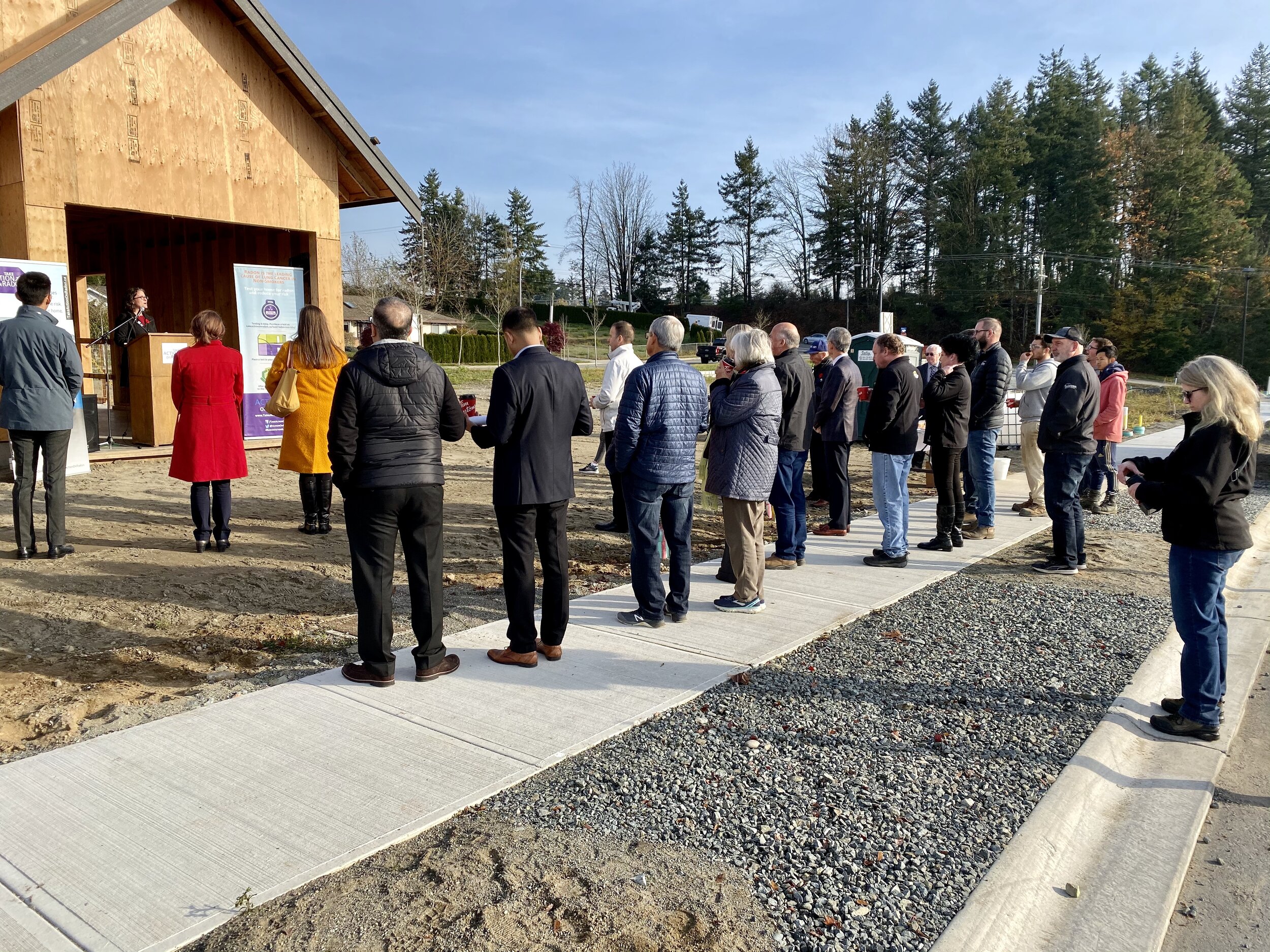  A large crowd attended the event, including City Building Code Officials, Abbotsford Mayor and MLA, Health Canada, Canadian Cancer Society, CARST, as well as Global News and Fairchild TV. 