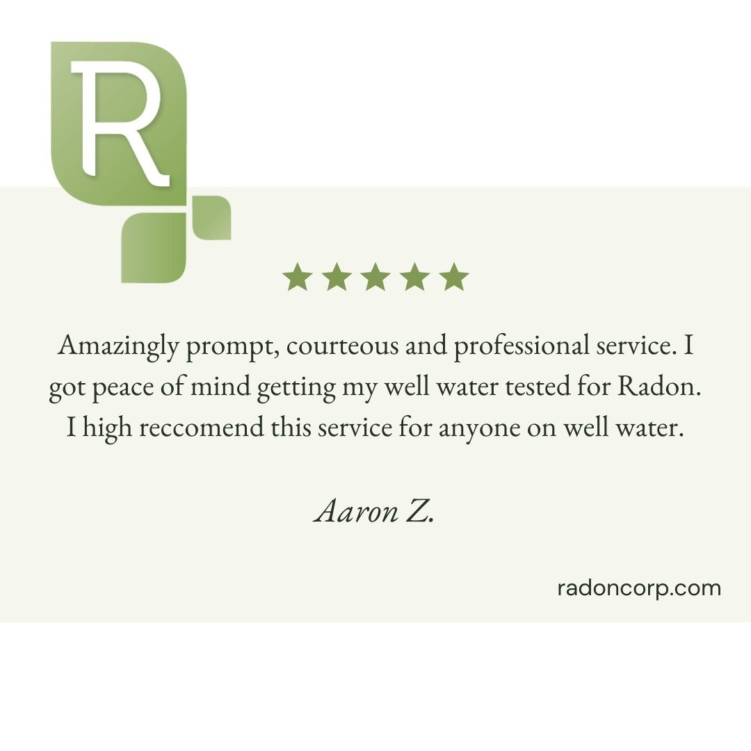 We love a great review! Thanks, Aaron for taking the time to share your experience. 🙌

Testing your well water for radon and other contaminants is equally as important as testing your indoor air. ✨

Did you know? 
If you are on a residential well, t