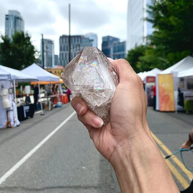 Sunday funday, herkimers are out, I&rsquo;m out, we are all out! This herk is one of my favorites to gaze into, the skeletal formation and rainbows 😍 one of the most powerful forms of quartz available. This sweet piece is a 100, it definitely invoke