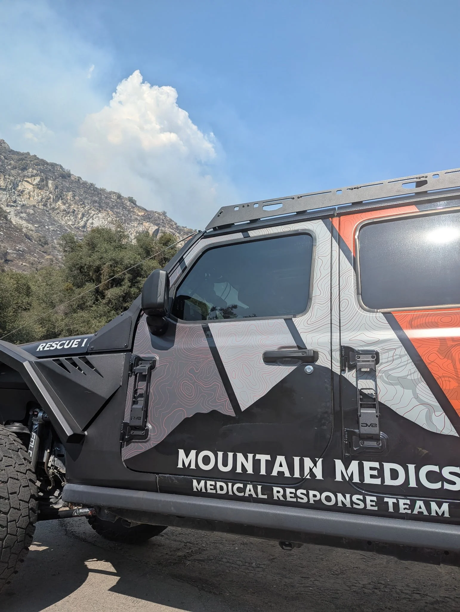 🚒🛻🔥 Fireline Ready &mdash; and Looking Sharp
Our Jeep is out on the fireline providing standby medical support, fully outfitted and sporting our brand-new graphics!

Built for rugged terrain and rapid response, this unit is ready to roll wherever 