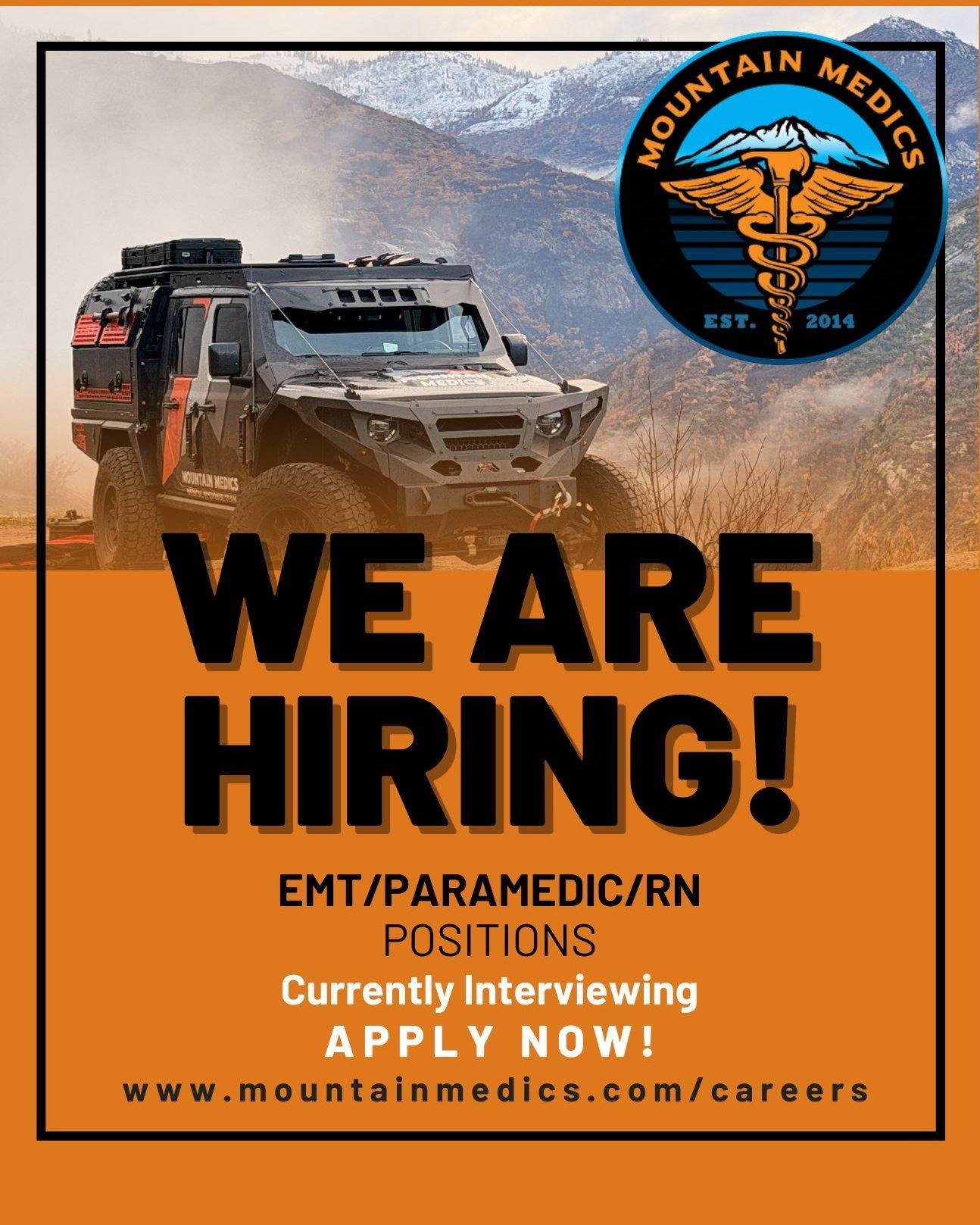 🚨 Join the Mountain Medics Team &ndash; We&rsquo;re Hiring! 🚨

Are you passionate about providing critical medical care in challenging and remote environments? Mountain Medics is actively interviewing for multiple positions, and we want dedicated, 