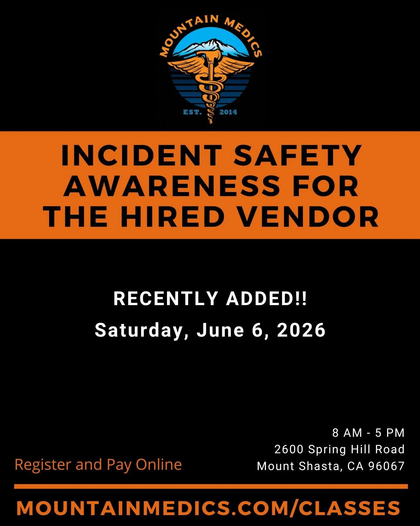 Last Hired Vendor class of the season! Check out our website to register for the class. This is a required class to be able to work on the fireline.  Don't  miss out on this local opportunity! 

 Mountainmedics.com/classes

#fireline #fire #hiredvend