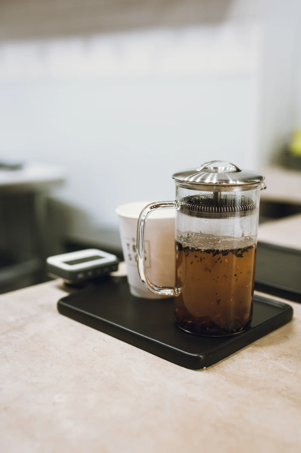 Tea Steeping in modified French Press