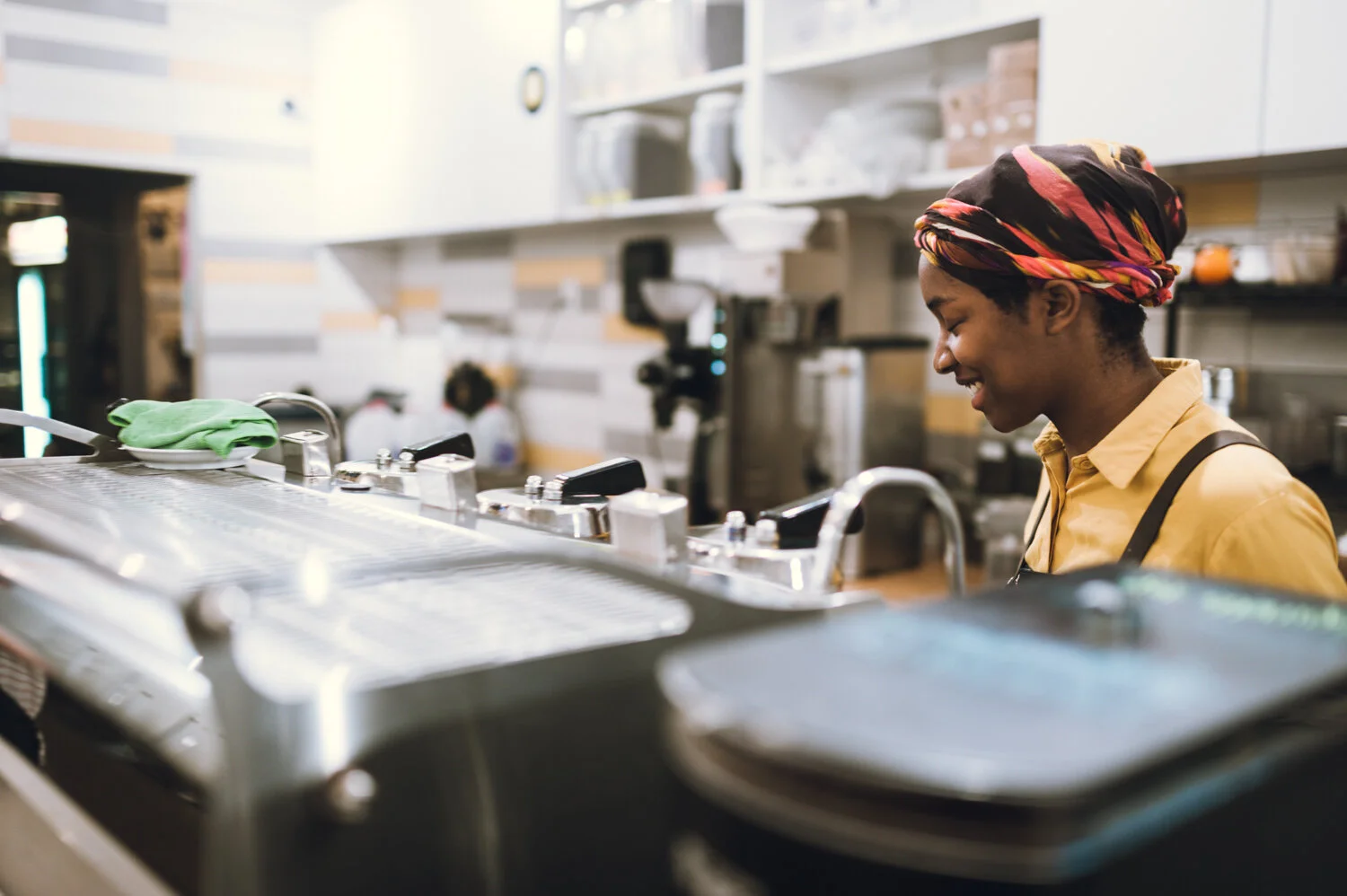barista working at Boomtown in Houston