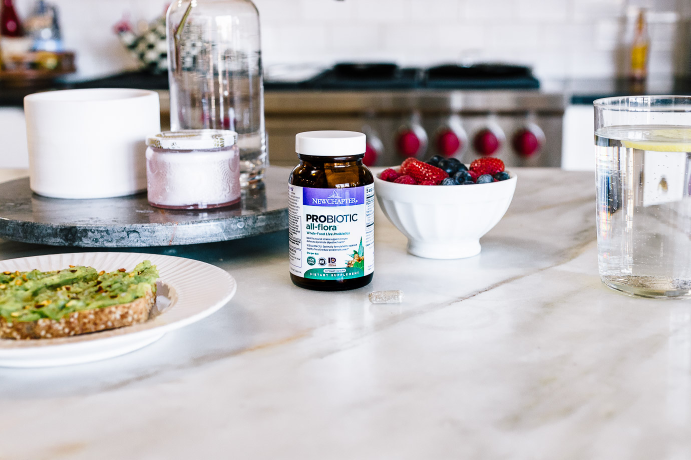 New Chapter probiotic on kitchen counter