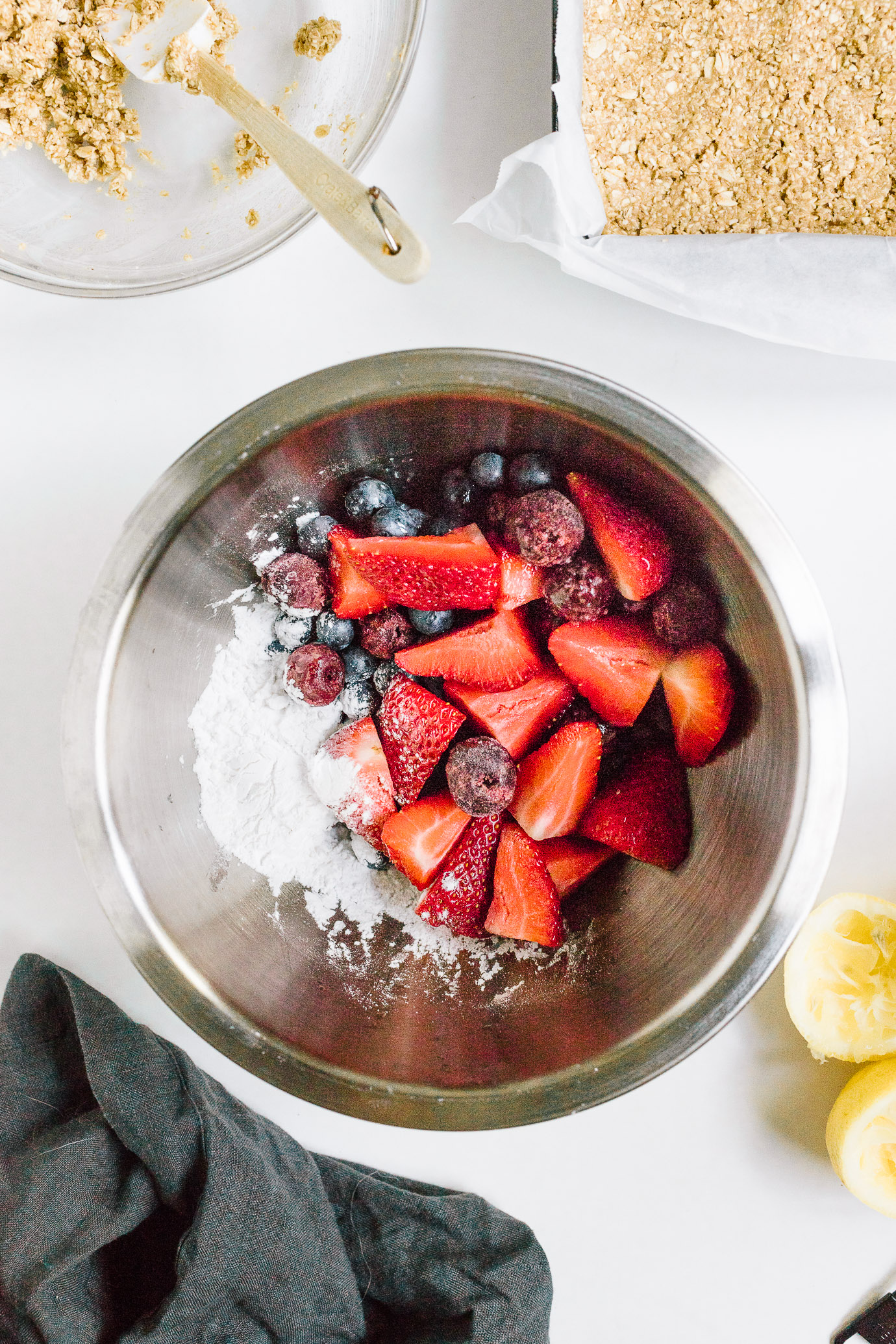 mixed berries filling in a bowl