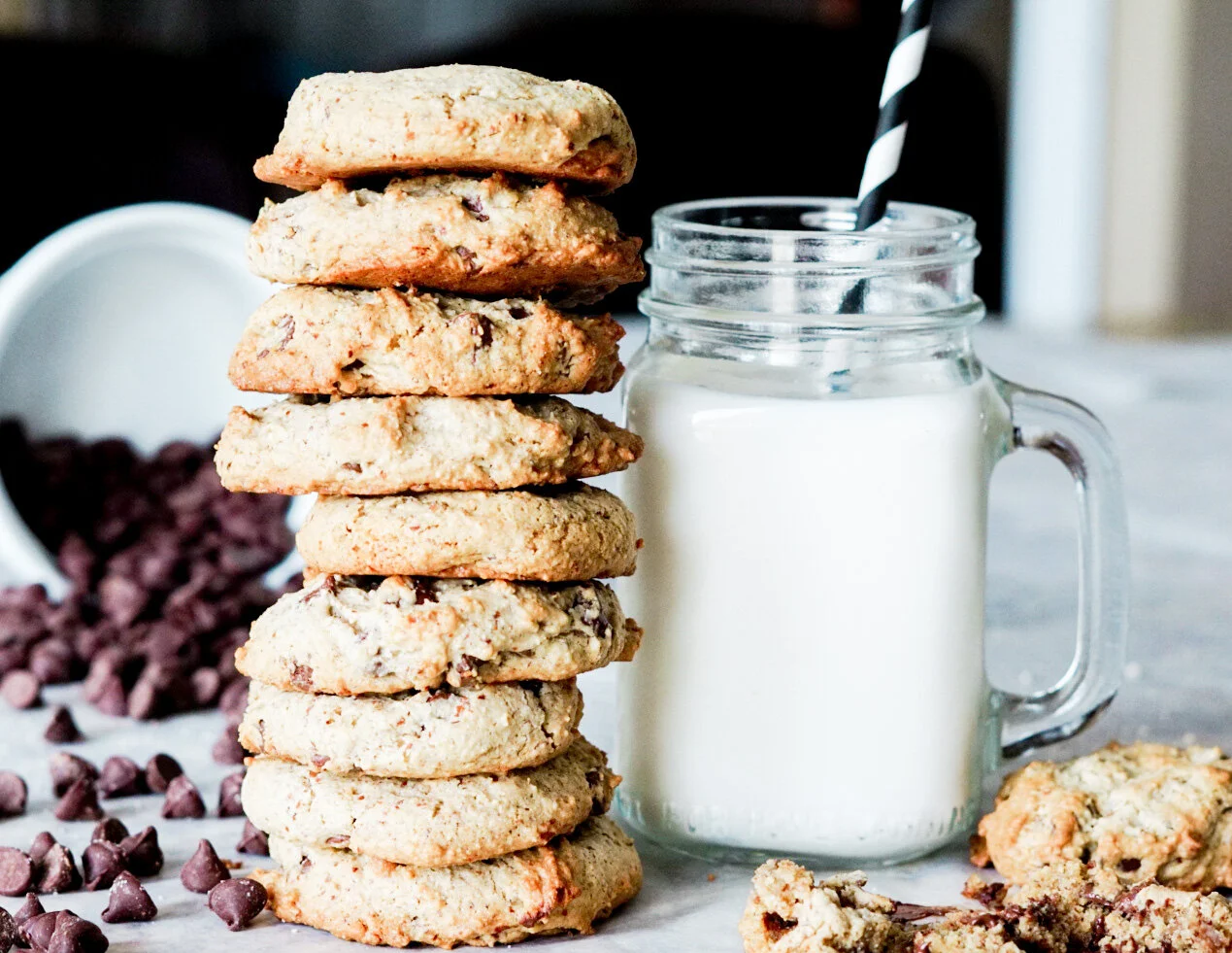 Double Chocolate Chip and Cinnamon Almond Flour Cookies 