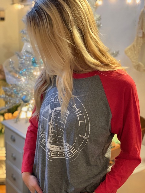 Red Sleeve Raglan with Spring Hill Silo Design