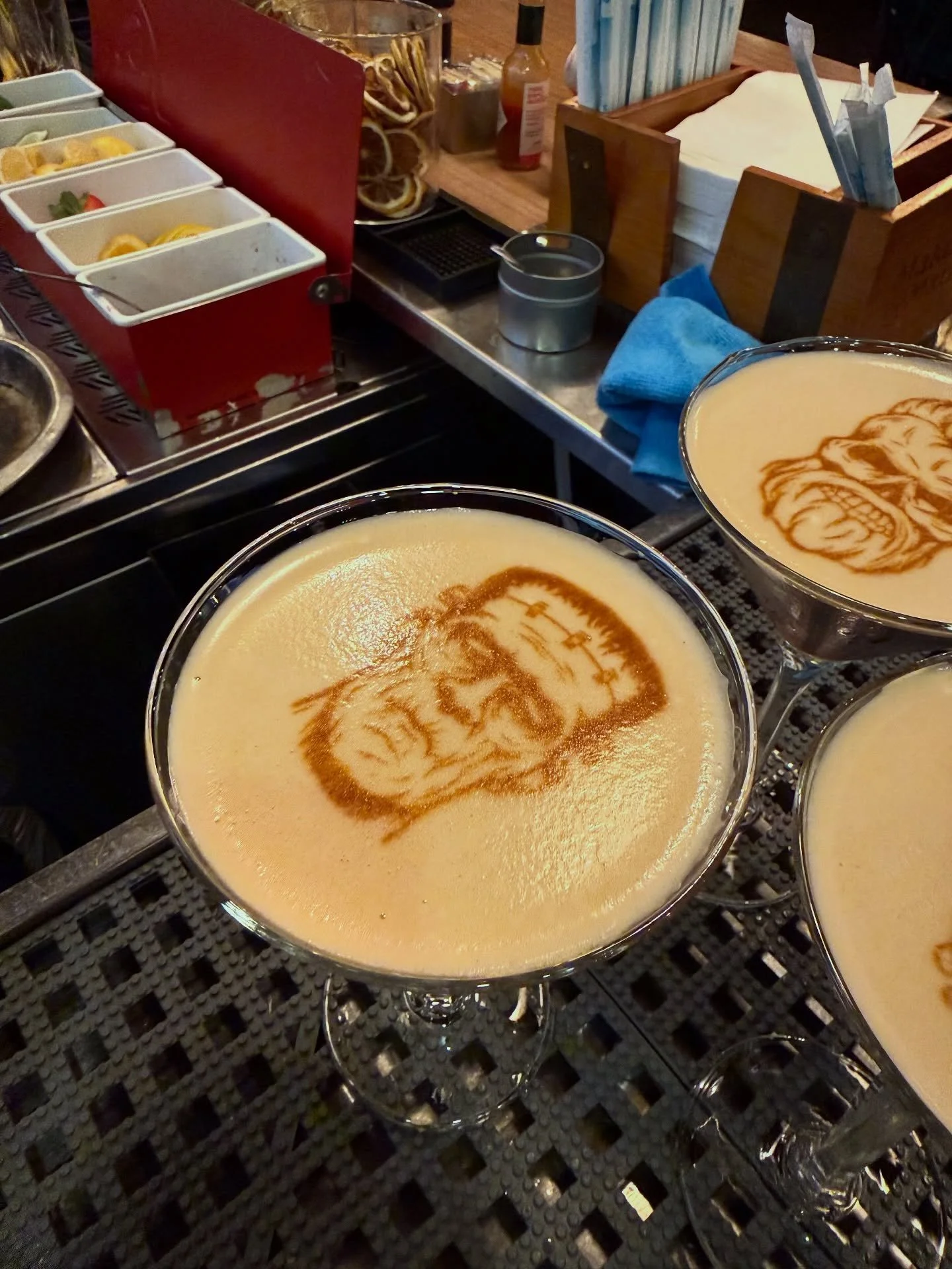 Make your martini magical or spooky with a custom printed image. 🍸 Borrow one of ours or upload your own. Happy Halloween! 🎃