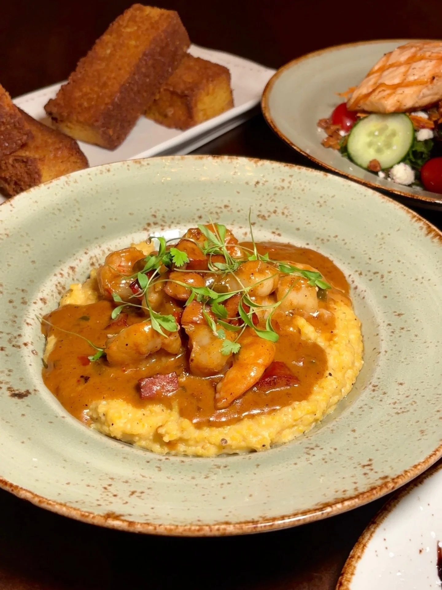 Sometimes dinner calls for a little comfort. Enter Our Shrimp &amp; Grits, loaded with East Coast shrimp, andouille sausage, onion, peppers, garlic, cream, and Creole gravy. 🤤