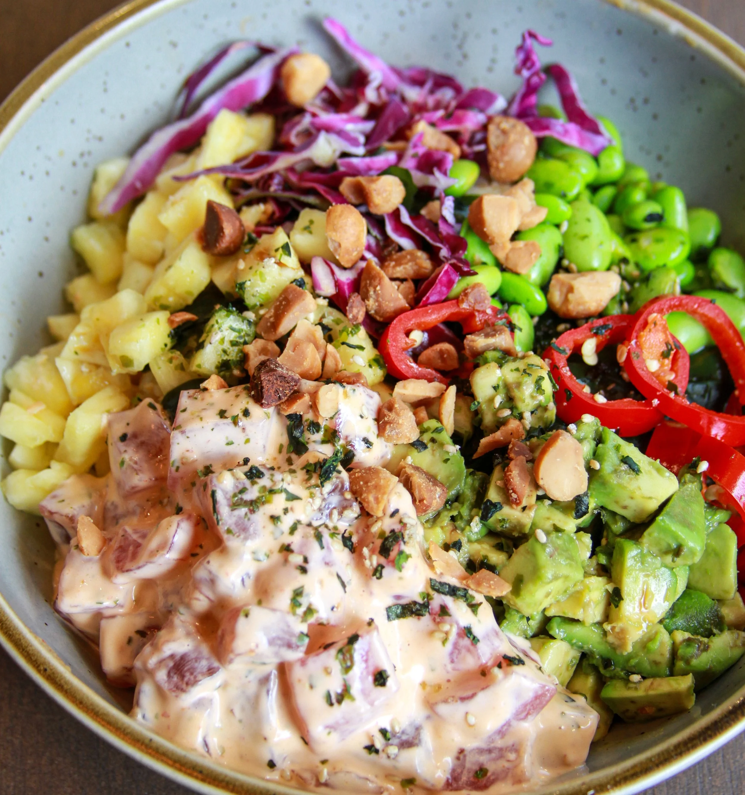 In honor of Memorial Day, we are closed for lunch today but will see you for dinner service starting at 4pm. 

Treat yourself tonight to our fresh Tuna Poke Bowl, loaded with SC tuna, sticky rice, pineapple, wakame, and avocado, all drizzled with Jap