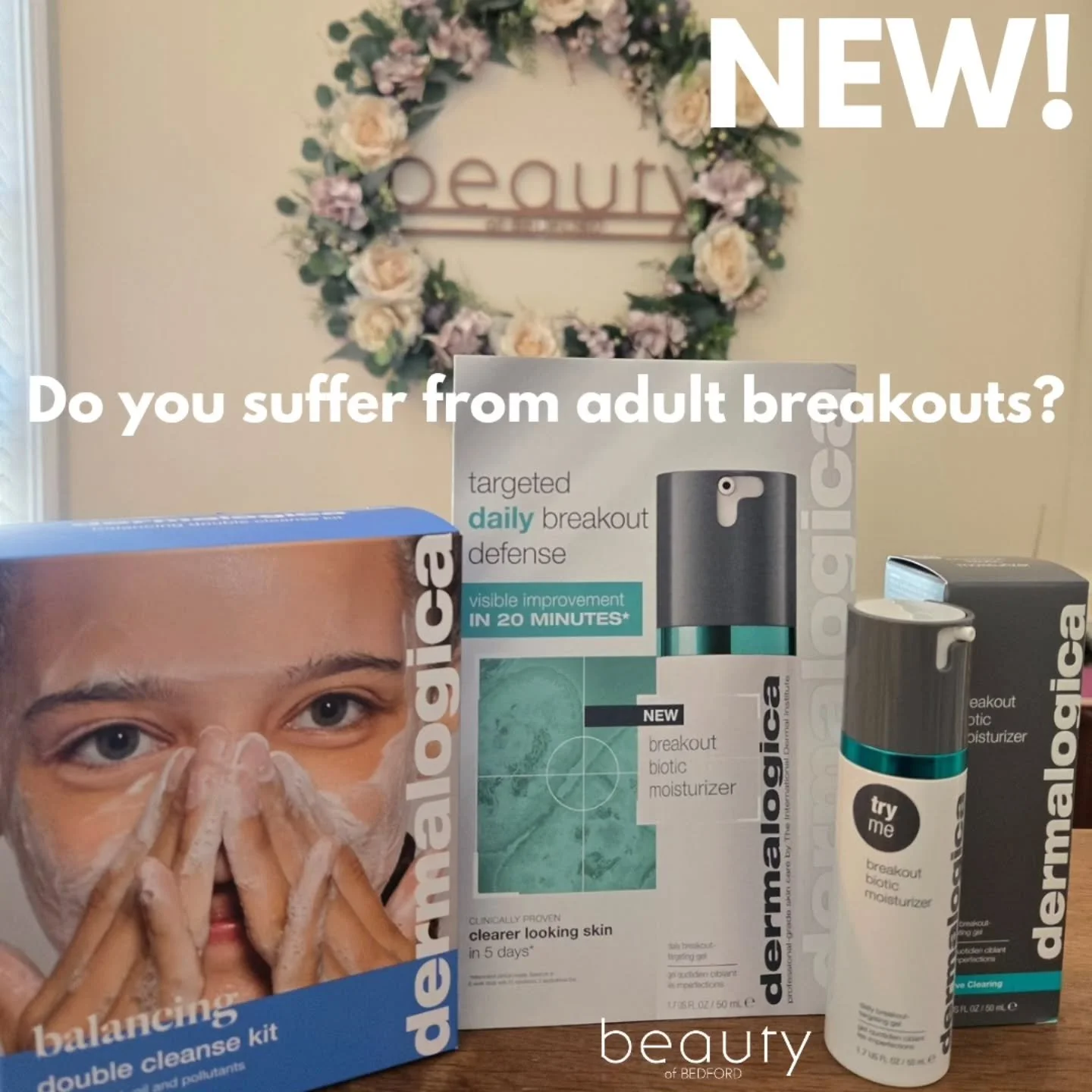 *Do you suffer from persistent adult breakouts?*

Finally, a moisturiser just for you!

A moisturiser that will:
&bull; Treat + prevent breakouts daily
&bull; Hydrate + support skin&rsquo;s microbiome
&bull; Help aging skin look healthier, now and in