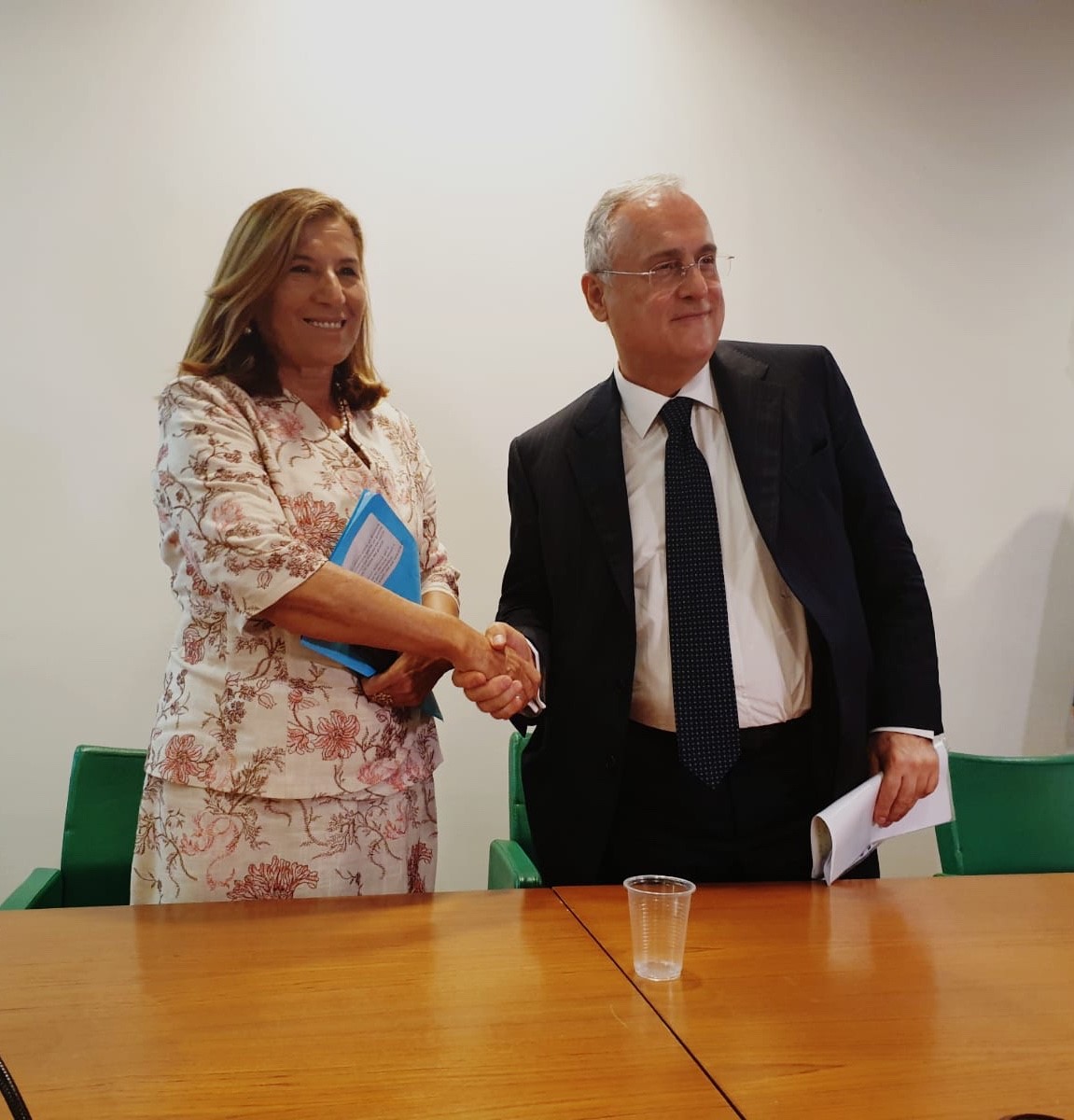 Uninettuno's Rector Garito and Lazio's Football team President Lotito