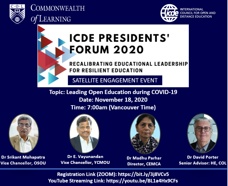 Commonwealth of Learning to host an ICDE Satellite Engagement Event 