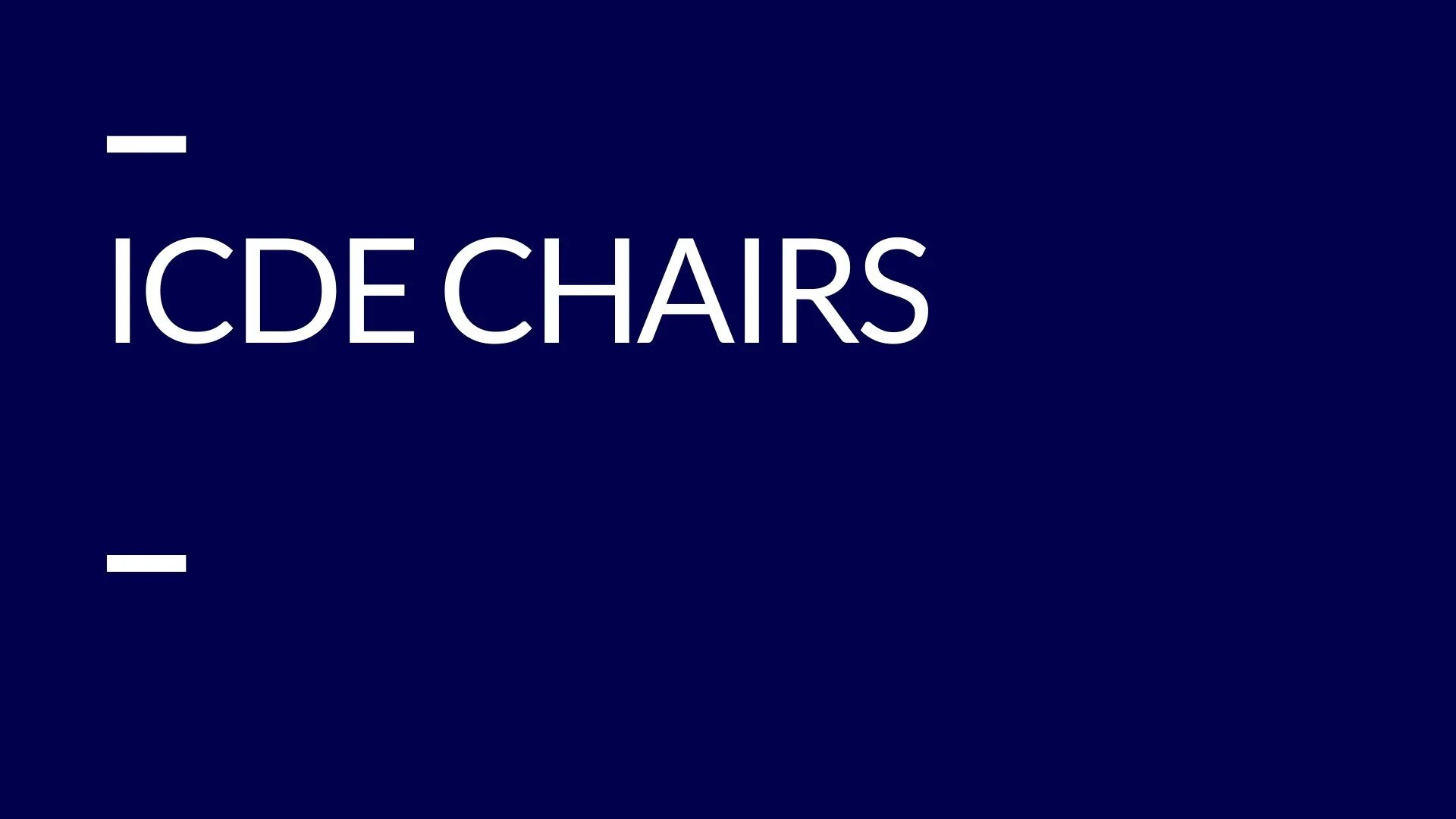 ICDE Chairs Scheme Relaunched