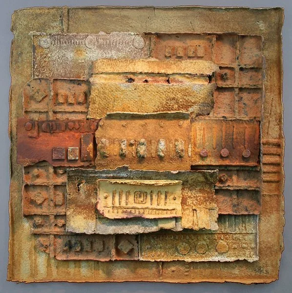   Sun Spirit #8475  | 30 X 30 X 4 | Handcast Paper Assemblage |  SOLD  