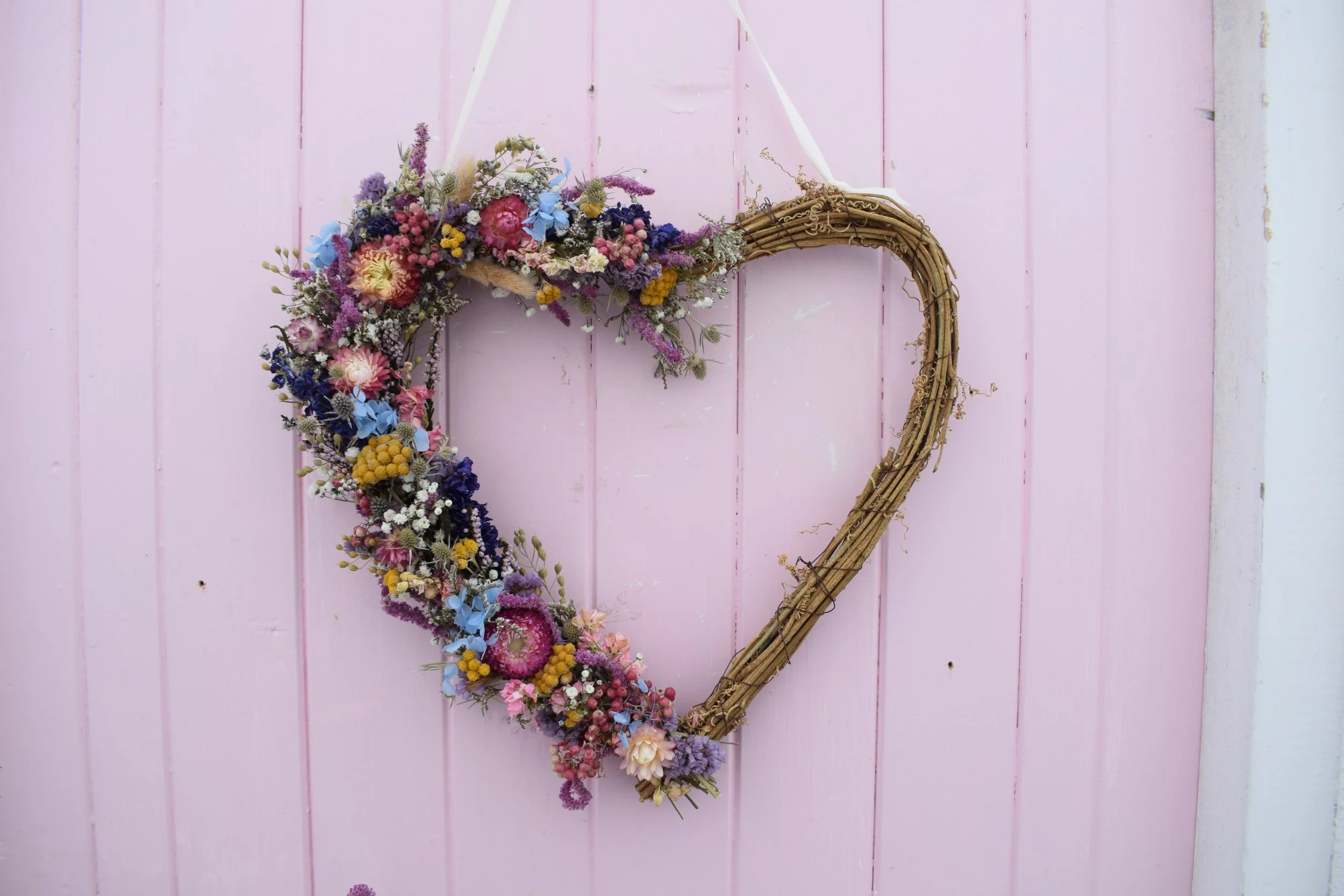 Heart dried wreath