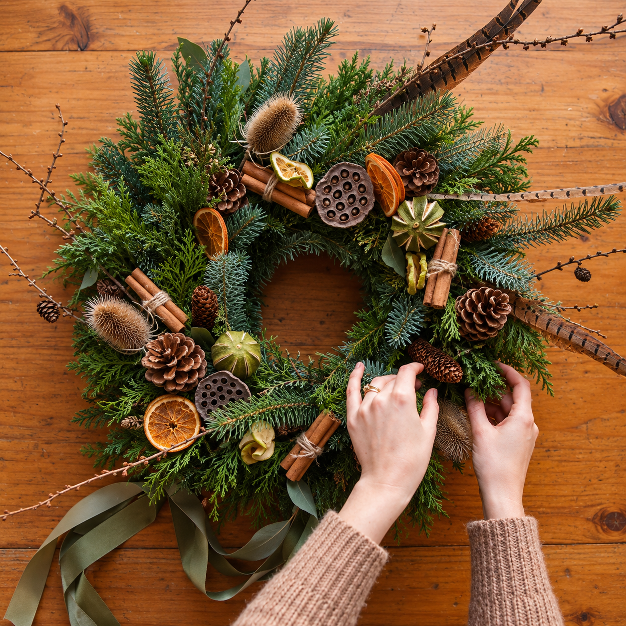 Rustic Evergreen Winter Wreath Crafting.png