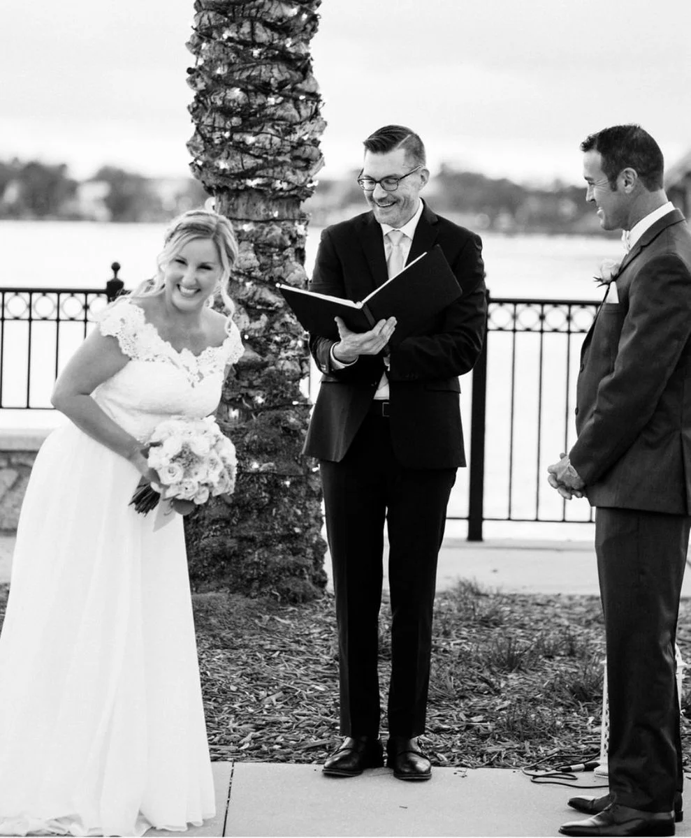 Sam officiating an outdoor ceremony in Orlando, FL