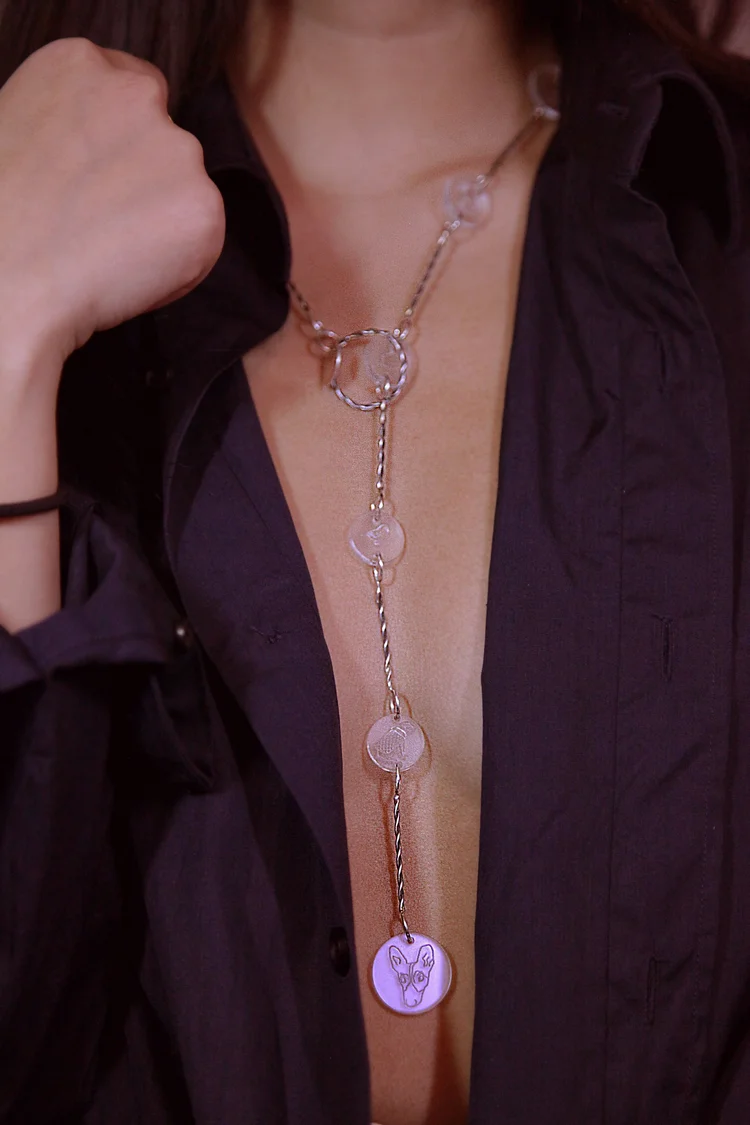 T necklace close up