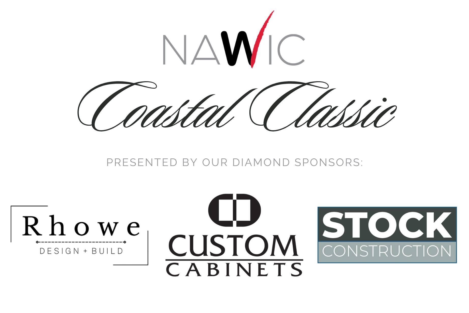 Today is the day!  Thanks again to ALL our sponsors and particularly our Diamond Sponsors who helped make our first annual NAWIC Coastal Classic a success! Thanks again @Rhowe Design + Build, @Custom Cabinets by Williamson Millworks Inc. and Stock Co
