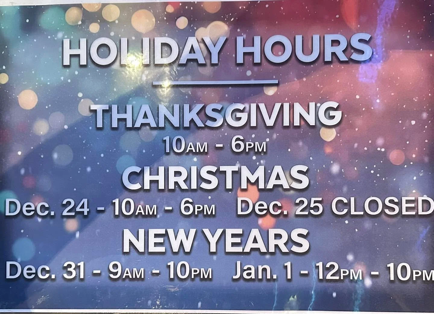 We&rsquo;re open Thanksgiving 10&ndash;6&hellip; because family gatherings require supplies! 🦃 🍾